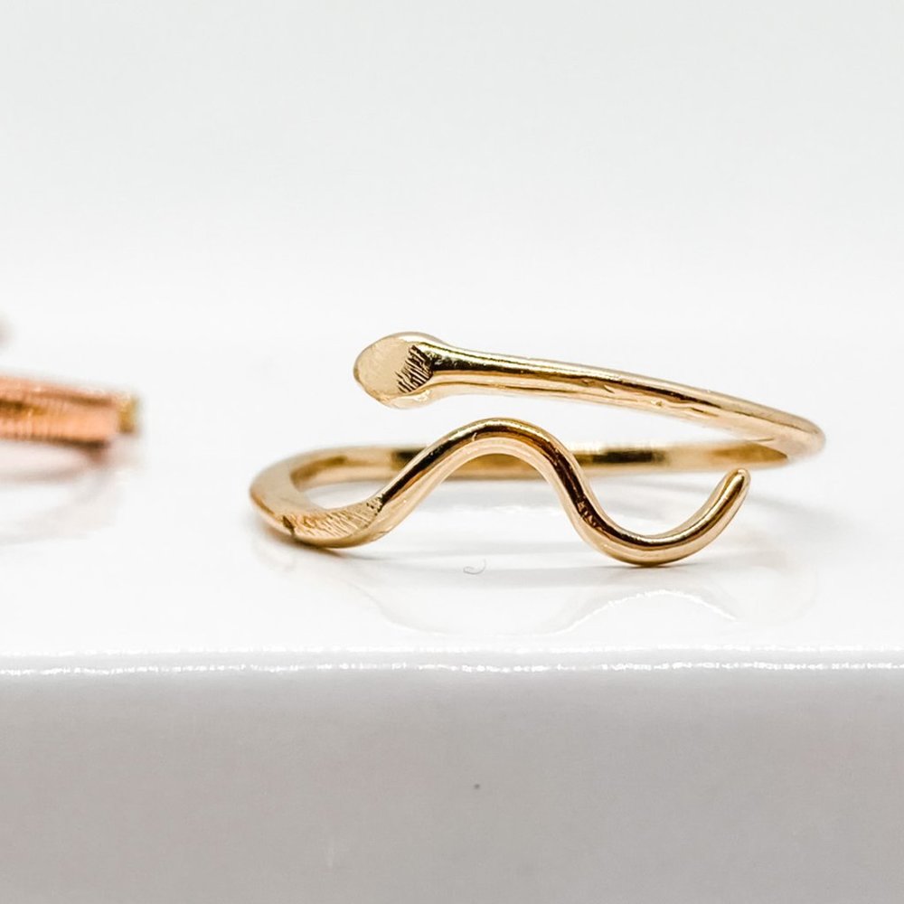 Snake Ring Simple Minimalist Gold Silver Serpent Open Ring
